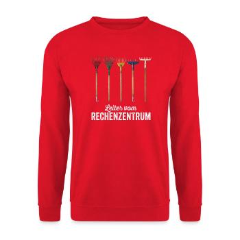 Admin Programmierer ITler Informatiker Spruch EXE - Unisex Pullover - Rot - Vorne - Alina (178cm) & Michal (187cm)