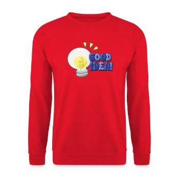 Good Idea Light Bulb Comic - Unisex Sweatshirt - red - Front - Alina (178cm) & Michal (187cm)