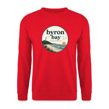 Byron Bay Coastal Magic - Unisex Sweatshirt - red - Front - Alina (178cm) & Michal (187cm)