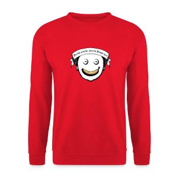Du bist nicht du, wenn du Hunger hast - Unisex Pullover - Rot - Vorne - Alina (178cm) & Michal (187cm)