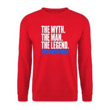 The Myth The Man The Legend The Bridesman - Unisex Sweatshirt - red - Front - Alina (178cm) & Michal (187cm)