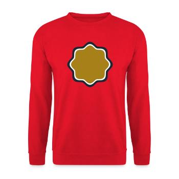 Emblem Frame Gold - Custom Text - Unisex Sweatshirt - red - Front - Alina (178cm) & Michal (187cm)