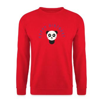 HAPPY BIRTHDAY. HAPPY BIRTHDAY. ANNIVERSARY. - Unisex Sweatshirt - red - Front - Alina (178cm) & Michal (187cm)