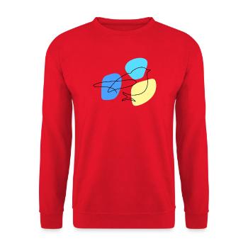 Lineart Blue with Pastel Shapes - Unisex Sweatshirt - red - Front - Alina (178cm) & Michal (187cm)