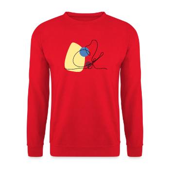 Lineart dovetail with colour background - Unisex Sweatshirt - red - Front - Alina (178cm) & Michal (187cm)