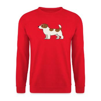 Beagle Cartoon Dog White Brown - Unisex Sweatshirt - red - Front - Alina (178cm) & Michal (187cm)