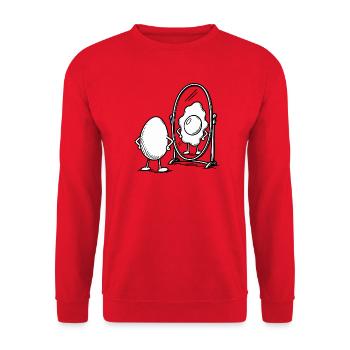 Pun with egg - Unisex Sweatshirt - red - Front - Alina (178cm) & Michal (187cm)