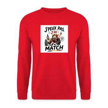 J’peux pas j’ai match - Sweat-shirt Unisexe - rouge - Devant - Alina (178cm) & Michal (187cm)