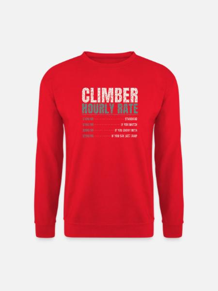 Climber Hourly Rate Funny - Unisex Pullover - Rot