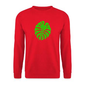 Leaf monstera - Unisex Sweatshirt - red - Front - Alina (178cm) & Michal (187cm)