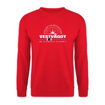 VESTVÅGØY - Unisex Sweatshirt - red - Front - Alina (178cm) & Michal (187cm)