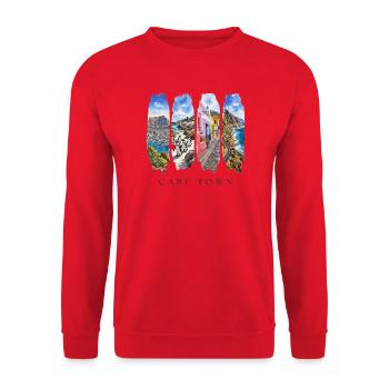 Kapstadt Urlaub Travel – Südafrika Stadt Motiv - Unisex Pullover - Rot - Vorne - Alina (178cm) & Michal (187cm)