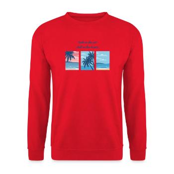 Salt in the air, chill in the heart. - Unisex Sweatshirt - red - Front - Alina (178cm) & Michal (187cm)