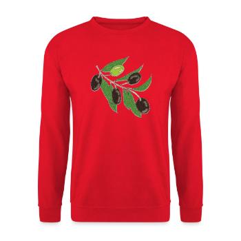 Olive Branch Green Dark Olives - Unisex Sweatshirt - red - Front - Alina (178cm) & Michal (187cm)