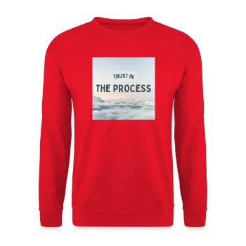 Trust In The Process Inspirational Quote Design - Unisex Sweatshirt - red - Front - Alina (178cm) & Michal (187cm)