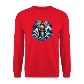 Phare dans la tempête - Sweat-shirt Unisexe - rouge - Devant - Alina (178cm) & Michal (187cm)
