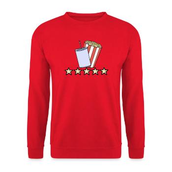 Critique de Popcorn et Soda du cinéma pour la soirée cinéma 5 étoiles - Sweat-shirt Unisexe - rouge - Devant - Alina (178cm) & Michal (187cm)