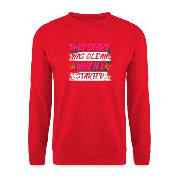 Clean when i Schlammlauf Mud Run Muddy Race - Unisex Pullover - Rot - Vorne - Alina (178cm) & Michal (187cm)