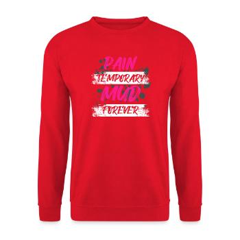 Mud forever Schlammlauf Mud Run Muddy Race - Unisex Sweatshirt - red - Front - Alina (178cm) & Michal (187cm)