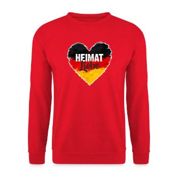 Heimatliebe - Unisex Pullover - Rot - Vorne - Alina (178cm) & Michal (187cm)
