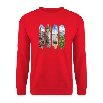 Bangladesch Travel – Kultur & Natur Motiv - Unisex Pullover - Rot - Vorne - Alina (178cm) & Michal (187cm)