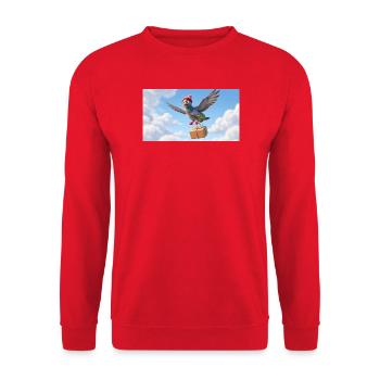 Un joli pigeon volant livrant un colis - Sweat-shirt Unisexe - rouge - Devant - Alina (178cm) & Michal (187cm)
