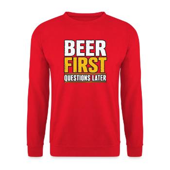 Bier Bierliebhaber Bierfan Geschenk Gerste - Unisex Pullover - Rot - Vorne - Alina (178cm) & Michal (187cm)