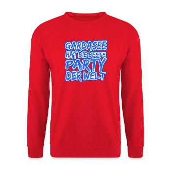 Urlaub Gardasee - Unisex Pullover - Rot - Vorne - Alina (178cm) & Michal (187cm)