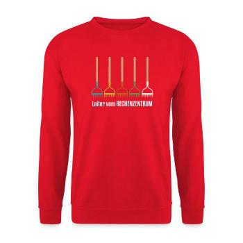 Rechenzentrum Gartenarbeit Landschftsgärtner - Unisex Pullover - Rot - Vorne - Alina (178cm) & Michal (187cm)