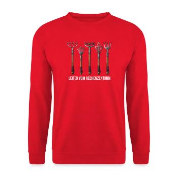 Rechenzentrum Gartenarbeit Landschaftsgärtner - Unisex Pullover - Rot - Vorne - Alina (178cm) & Michal (187cm)