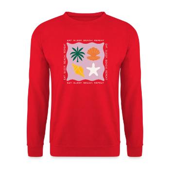 Manger Dormir Plage Répéter l’été Beach - Sweat-shirt Unisexe - rouge - Devant - Alina (178cm) & Michal (187cm)