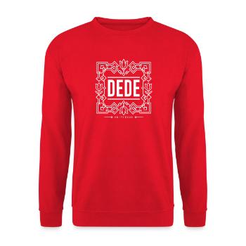 Dede En Iyi Dede – Türkisches Opa Ornament Design - Unisex Pullover - Rot - Vorne - Alina (178cm) & Michal (187cm)