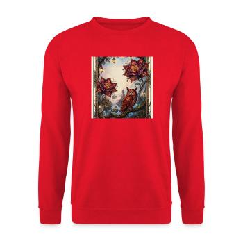 Chouette fleurie et chouette à vapeur - Sweat-shirt Unisexe - rouge - Devant - Alina (178cm) & Michal (187cm)