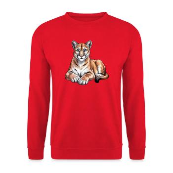 Mountain Lion Animal Lover Wildlife - Sweat-shirt Unisexe - rouge - Devant - Alina (178cm) & Michal (187cm)
