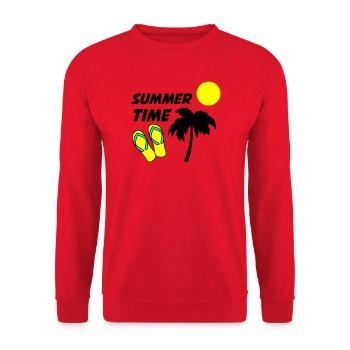 Beach flip-flops in the sunlight - Unisex Sweatshirt - red - Front - Alina (178cm) & Michal (187cm)