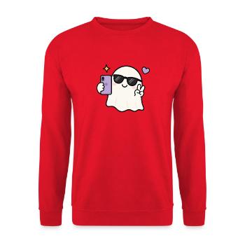 Selfie fantôme de la génération Z Kawaii Lunettes de soleil cool Spooky C - Sweat-shirt Unisexe - rouge - Devant - Alina (178cm) & Michal (187cm)