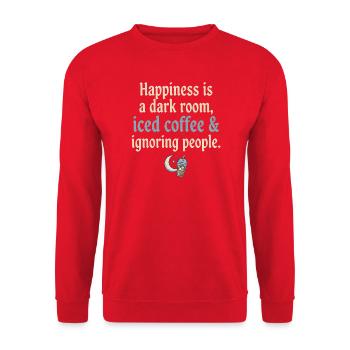 Chambre noire, café et ignorance - Sweat-shirt Unisexe - rouge - Devant - Alina (178cm) & Michal (187cm)