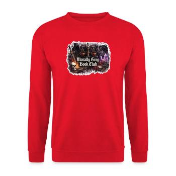 Morally Grey Book Club - Unisex Pullover - Rot - Vorne - Alina (178cm) & Michal (187cm)