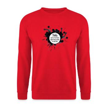 Fehler sind nur der Beweis – Lustiges Statement - Unisex Pullover - Rot - Vorne - Alina (178cm) & Michal (187cm)