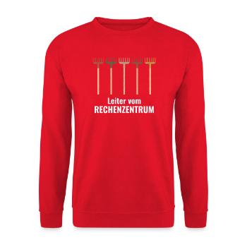 Leiter vom Rechenzentrum Gartenoutfit Gartenarbeit - Unisex Pullover - Rot - Vorne - Alina (178cm) & Michal (187cm)