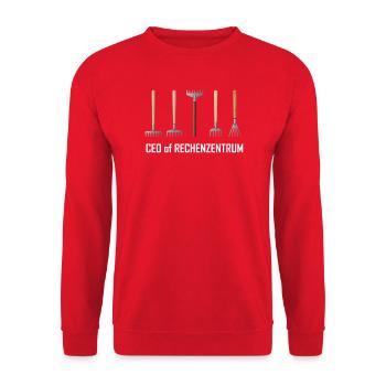 CEO of Rechenzentrum Gärtner Garten Gartenarbeit - Unisex Pullover - Rot - Vorne - Alina (178cm) & Michal (187cm)