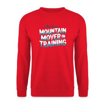  Mountain Mover In Training Christlicher Glaube - Unisex Pullover - Rot - Vorne - Alina (178cm) & Michal (187cm)