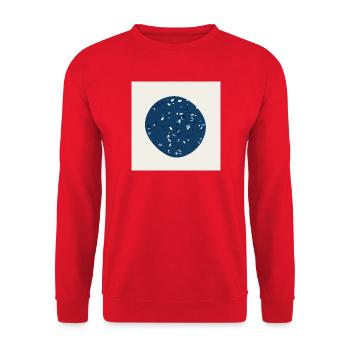 KUNST. ABSTRAKTE KUNST. KUNST. NATUR. UMGEBUNG. ZEN - Unisex Pullover - Rot - Vorne - Alina (178cm) & Michal (187cm)