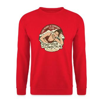 Retro Girl Club of Peace and Adventure - Unisex Sweatshirt - red - Front - Alina (178cm) & Michal (187cm)