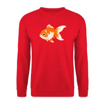 Komet-Goldfisch-Cartoon-Splash - Unisex Pullover - Rot - Vorne - Alina (178cm) & Michal (187cm)