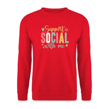 Social Worker Quote Support With Me Social Work - Unisex Sweatshirt - red - Front - Alina (178cm) & Michal (187cm)
