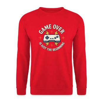 Game Over Is Just The Beginning - Unisex Sweatshirt - red - Front - Alina (178cm) & Michal (187cm)