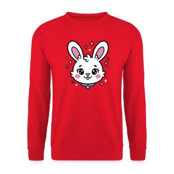 Pastel Star Luminous Bunny - Unisex Sweatshirt - red - Front - Alina (178cm) & Michal (187cm)