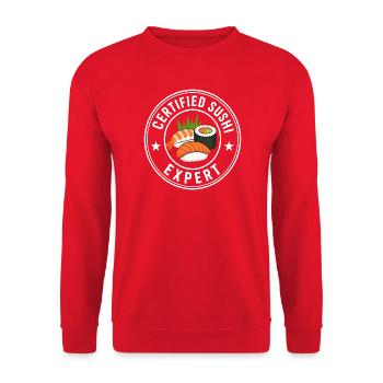 Sushi Expert Japanese Sushi Gift - Unisex Sweatshirt - red - Front - Alina (178cm) & Michal (187cm)
