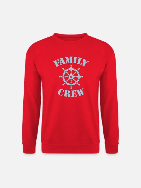 Family Crew (Steuerrad / Schiffscrew / Sky Blue) - Unisex Pullover - Rot